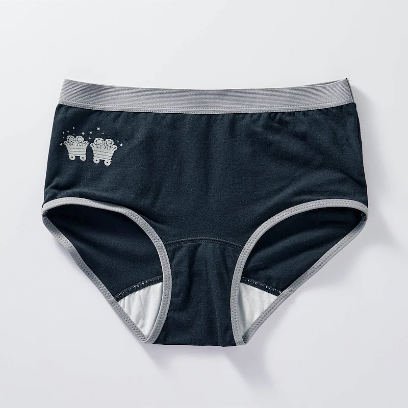 日本千趣會 - 迪士尼印花棉質內褲(媽媽)-米妮檸檬-藍綠