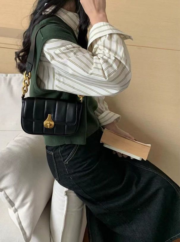 日本 GRL - 2WAY皮質糖果手提小包/腋下包-米杏 (F)