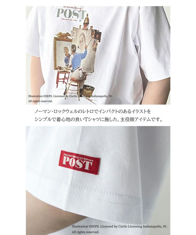 日本 Classical Elf - 設計師聯名 復古印花寬版T恤-三重自畫像-白