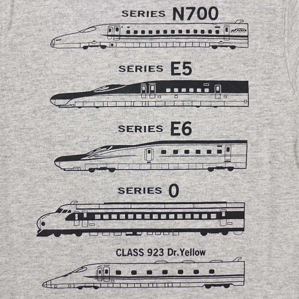 日本服飾代購 - 純棉印花短袖上衣-新幹線頭對頭-灰