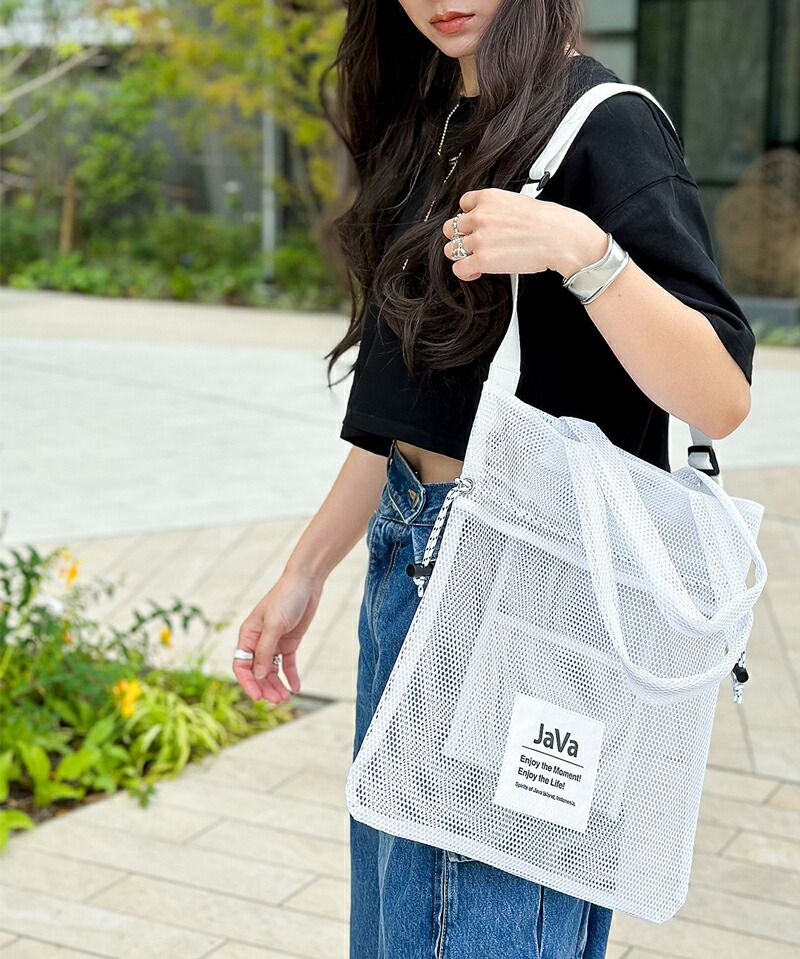 日本 Classical Elf - Java聯名 休閒抽繩洞洞提袋-深藍