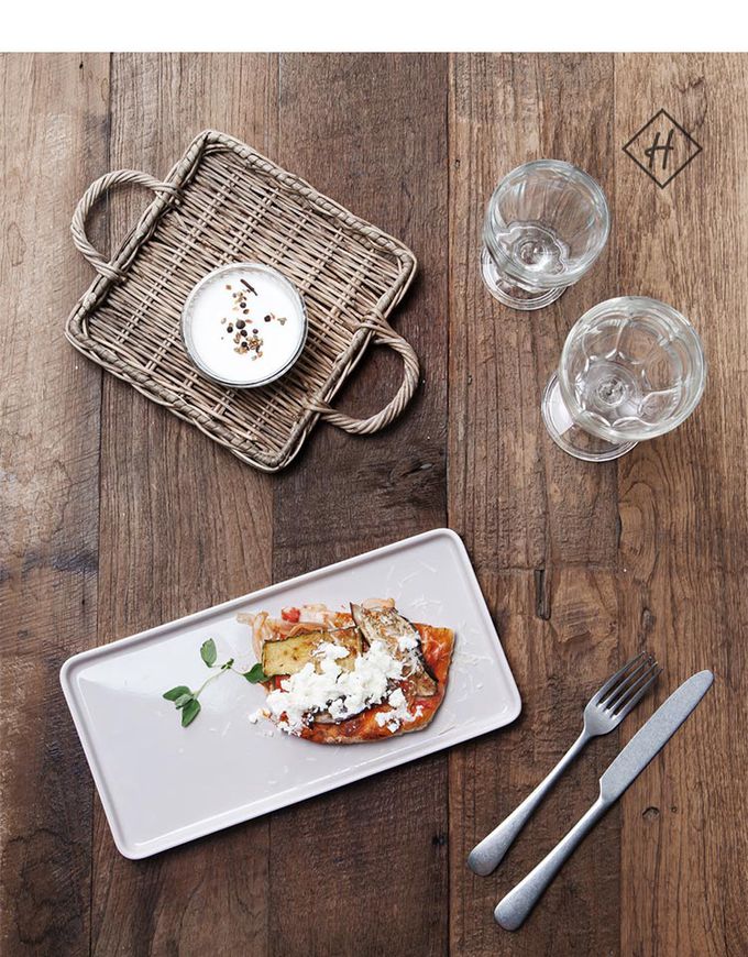 韓國 SSUEIM - LEED系列莫蘭迪陶瓷長方形淺盤L (白色)