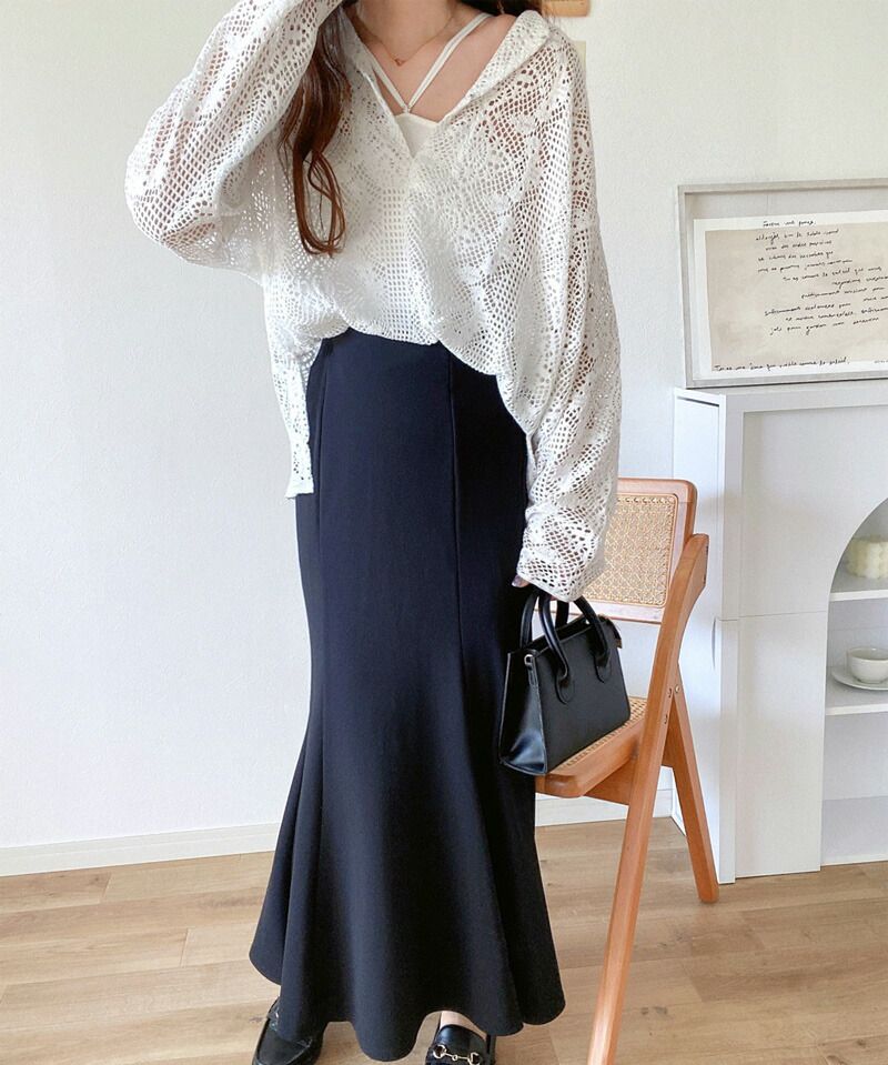 日本 Classical Elf - 春日浪漫鉤針長袖上衣/罩衫-米杏