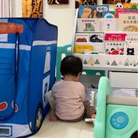 Yeya 也雅 - 萌想樂園兒童玩具繪本分類收納櫃(1大格+2小格+2儲物凳)-DIY-2色可選-月光森林