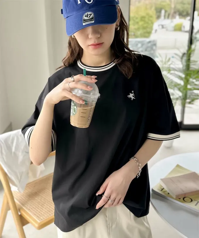 日本 Classical Elf - Java 100%天竺棉 刺繡舒適短袖上衣-粉紅