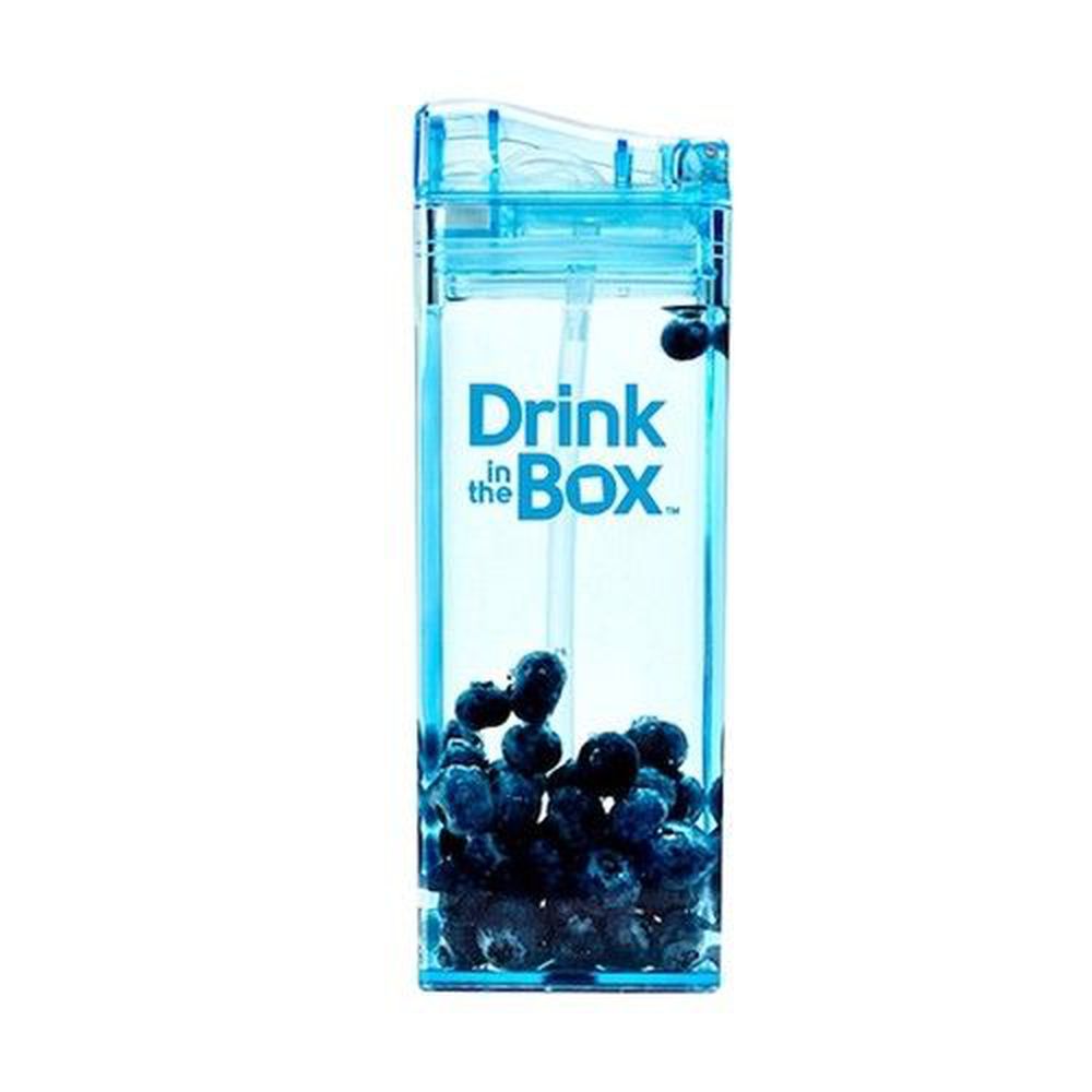 加拿大 Drink in the Box - Tritan兒童戶外方形吸管杯-藍色 (355ML)