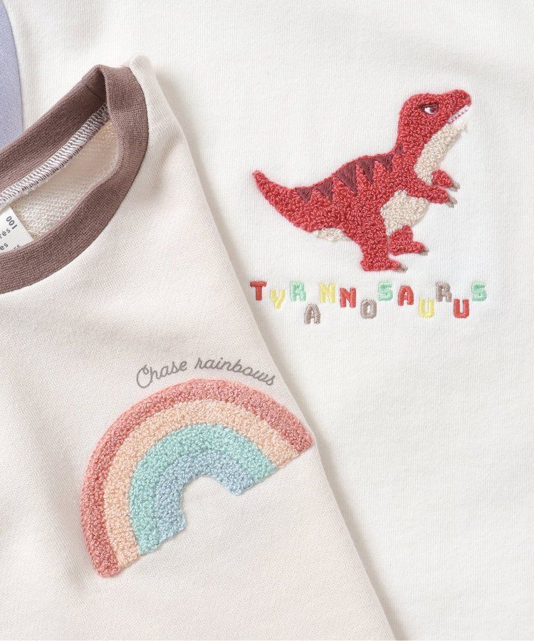 日本 apres les cours - 刺繡童趣印花圓領長袖上衣-草莓蛋糕-摩卡