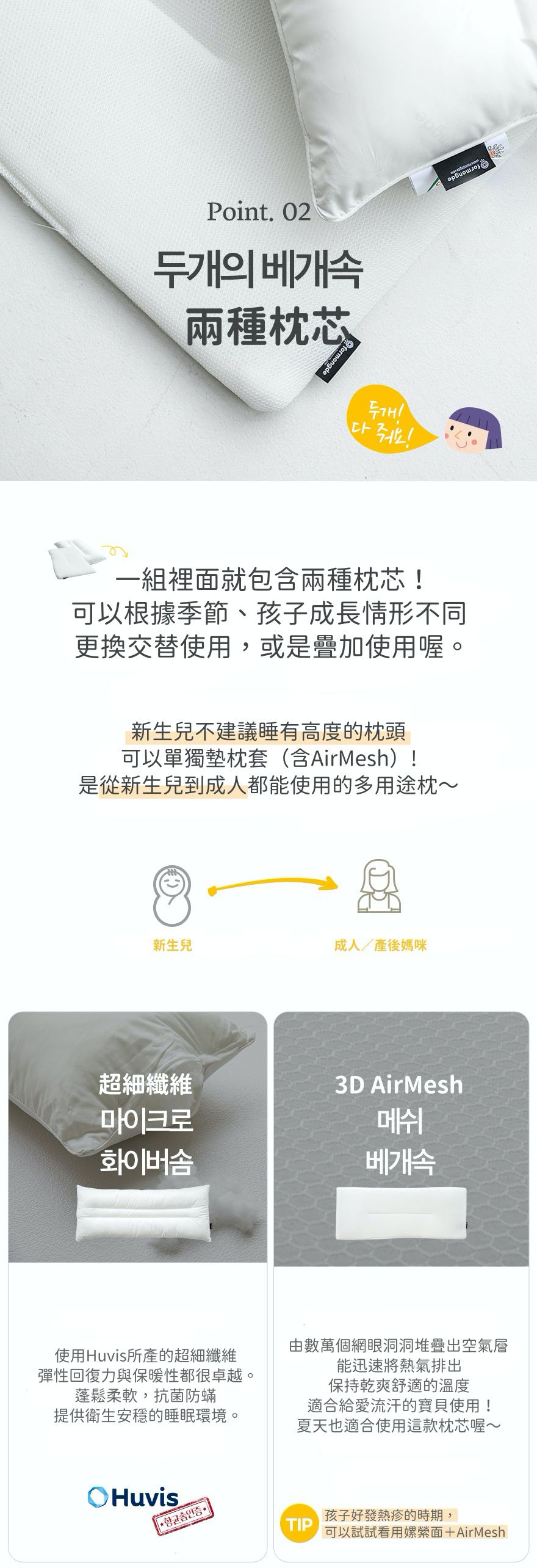 韓國 Formongde - 天絲莫代爾雙面材質枕頭-星空兔兔 (30X70cm)