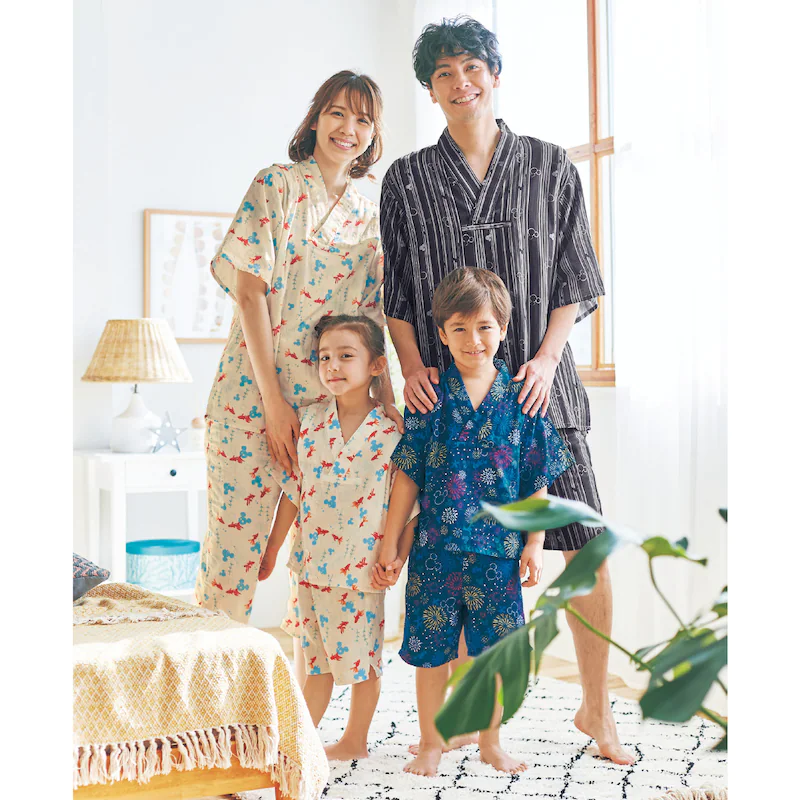 日本千趣會 - 迪士尼純棉甚平/家居服-(媽媽)小美人魚-水藍