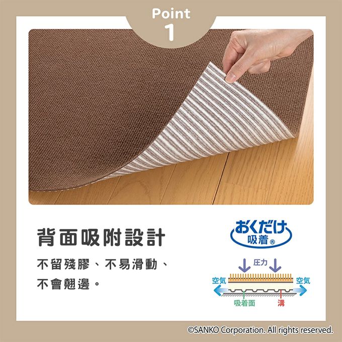 日本 SANKO - 兒童寵物吸附地墊-象牙白8入 (厚4mm)-30cm*30cm
