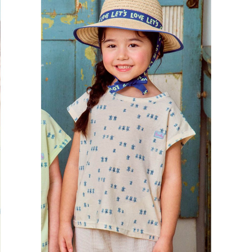 小鴨鴨圖案背心上衣-米