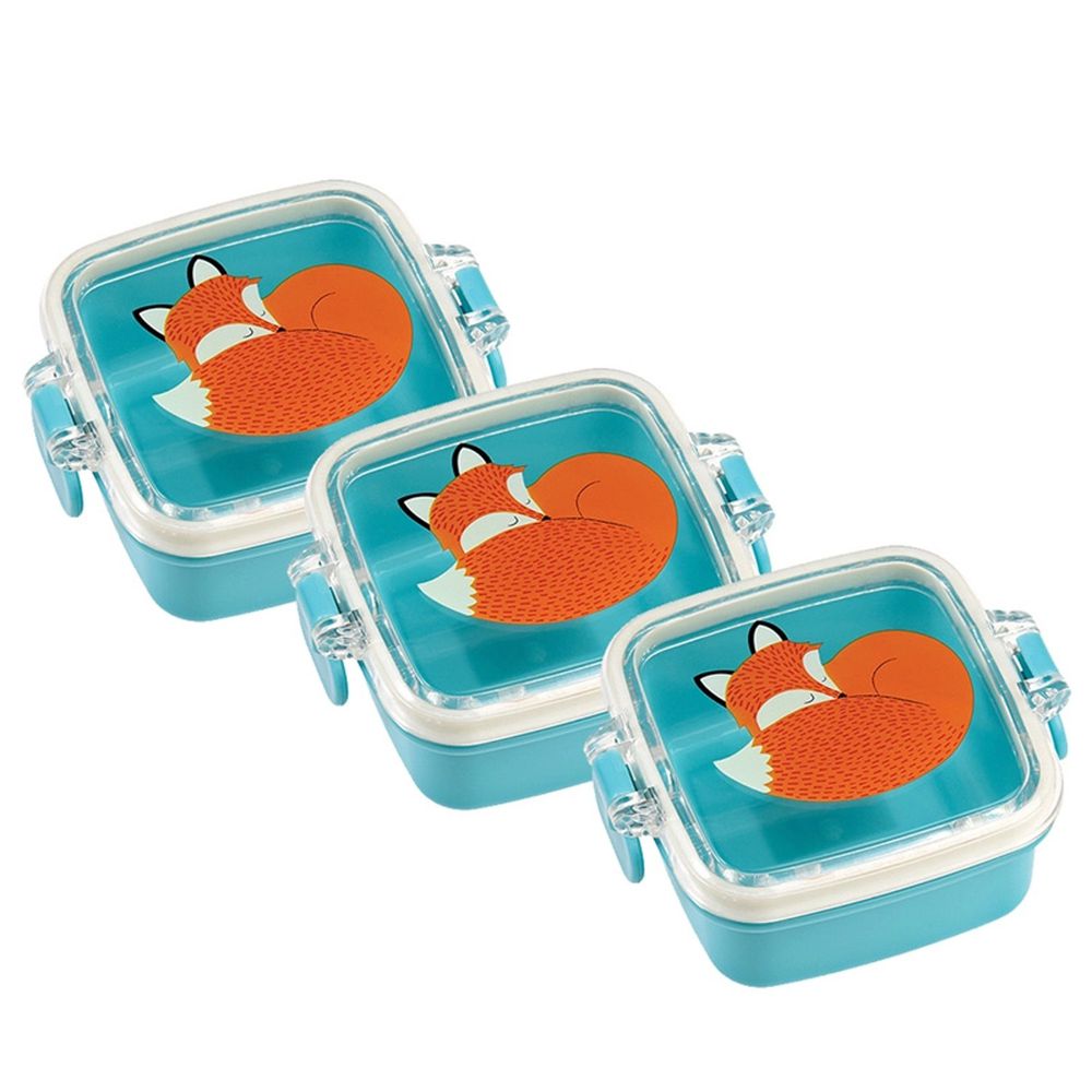 英國 Rex London - 小零食盒/奶嘴收納盒3入組-溫柔狐狸