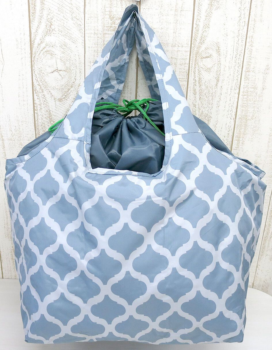 日本代購 - 超大容量保冷購物袋(可折疊收納)-英文線條-石英粉-24L/耐重15kg