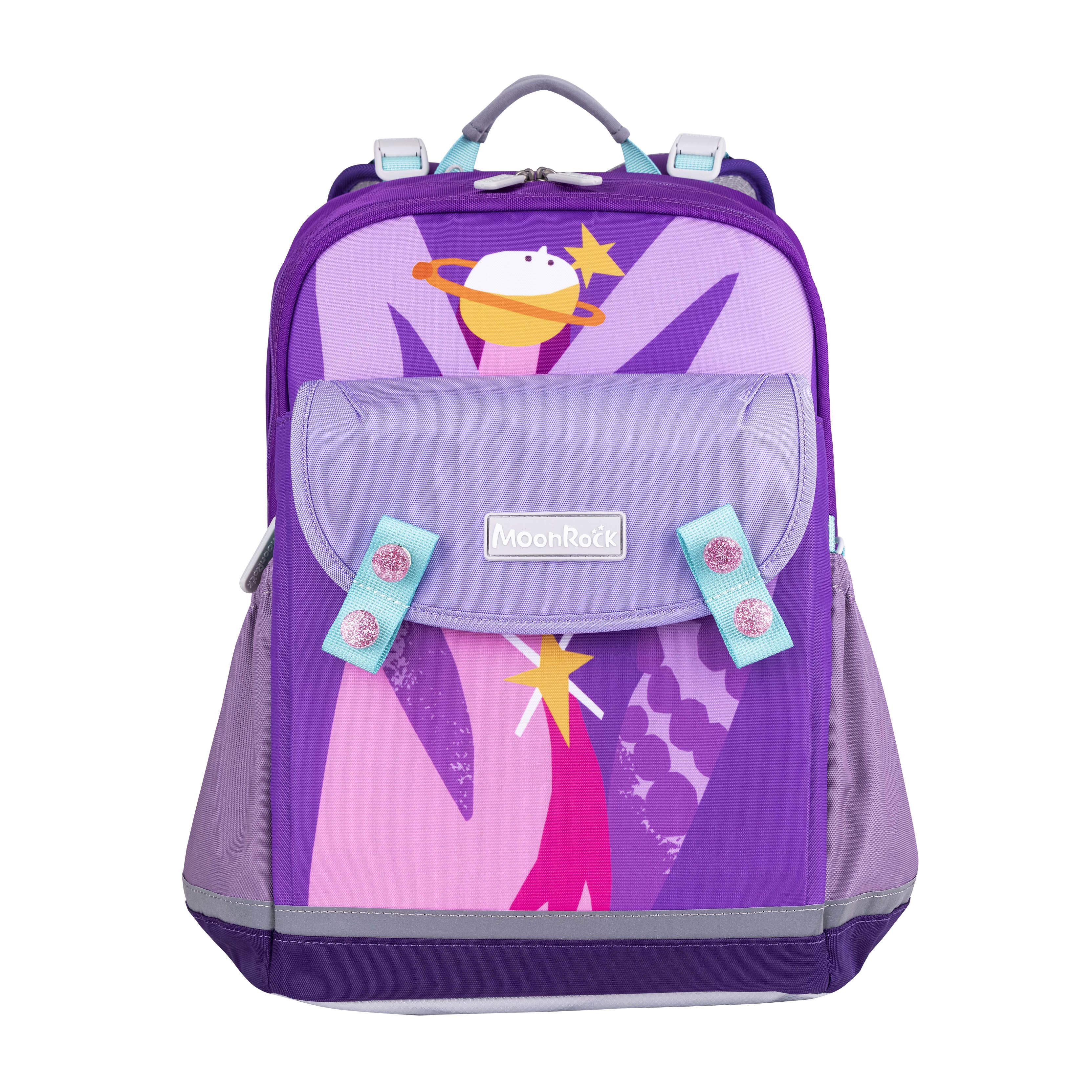 Moonrock - SP102小天使紫色護脊書包-磁吸式LED胸扣2022版-建議身高95-140cm (42X29X18.6cm)