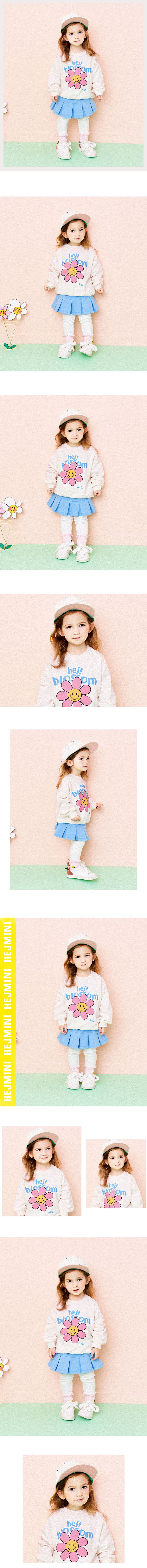 韓國 HEJMINI - 微笑花朵大學T