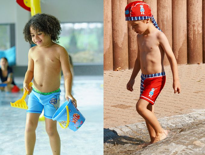 德國Playshoes - 抗UV防曬男童泳褲-海軍風