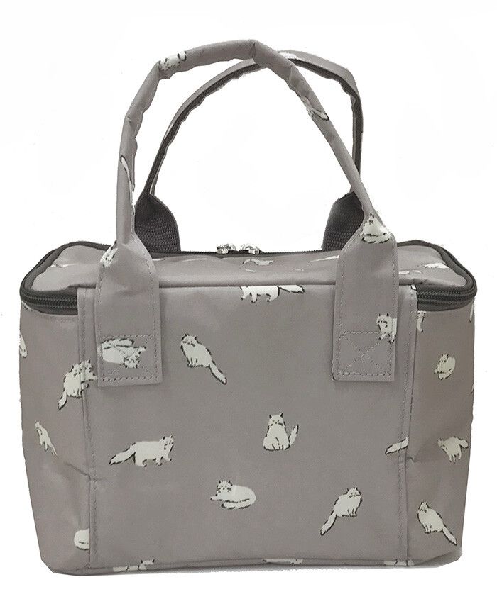 日本 Chepeli - 印花保溫保冷方形手提便當袋-小刺蝟-開心果綠 (15x25x13.5cm)