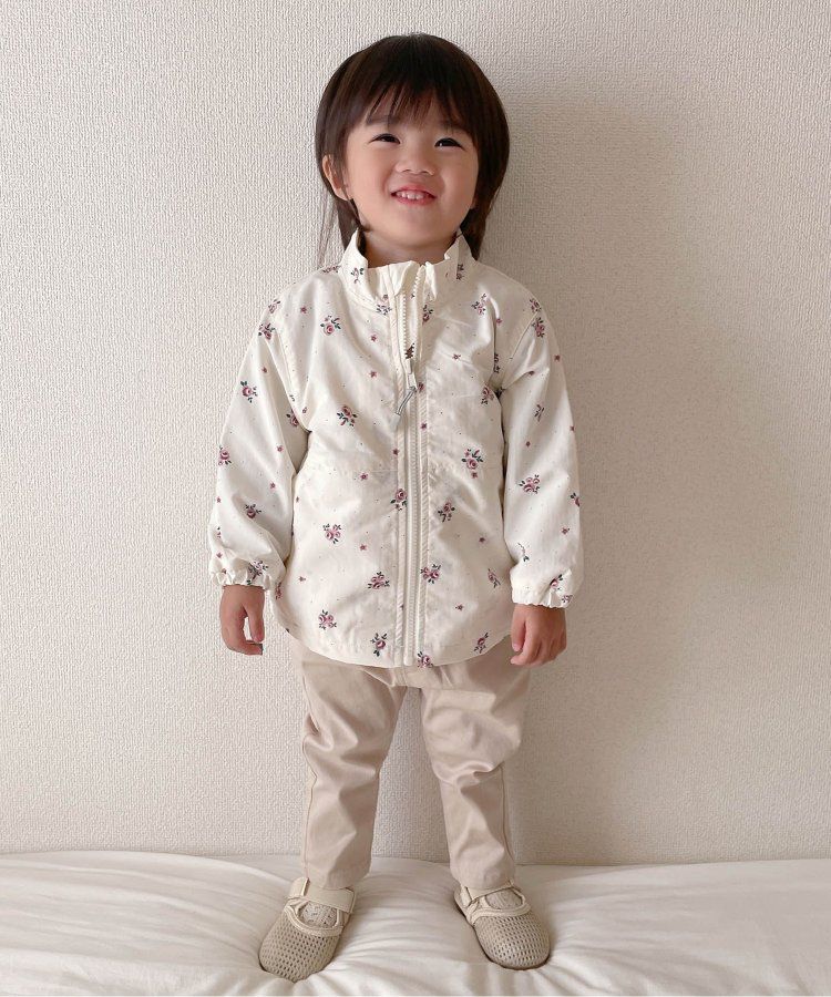 日本 apres les cours - 潑水加工 輕量印花風衣外套-撞色-藍棕系