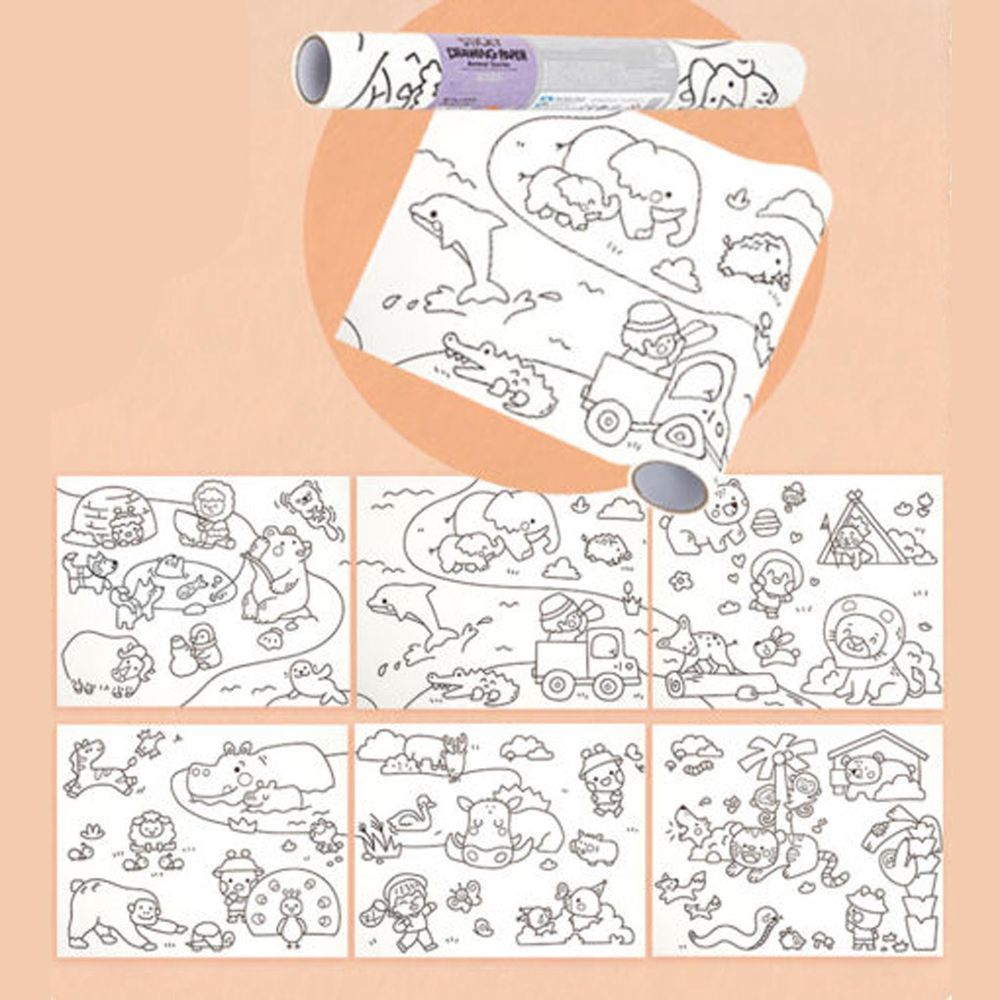 JarMelo 原創美玩 - 可黏貼著色紙捲-樂貝鼠與牠的朋友們
