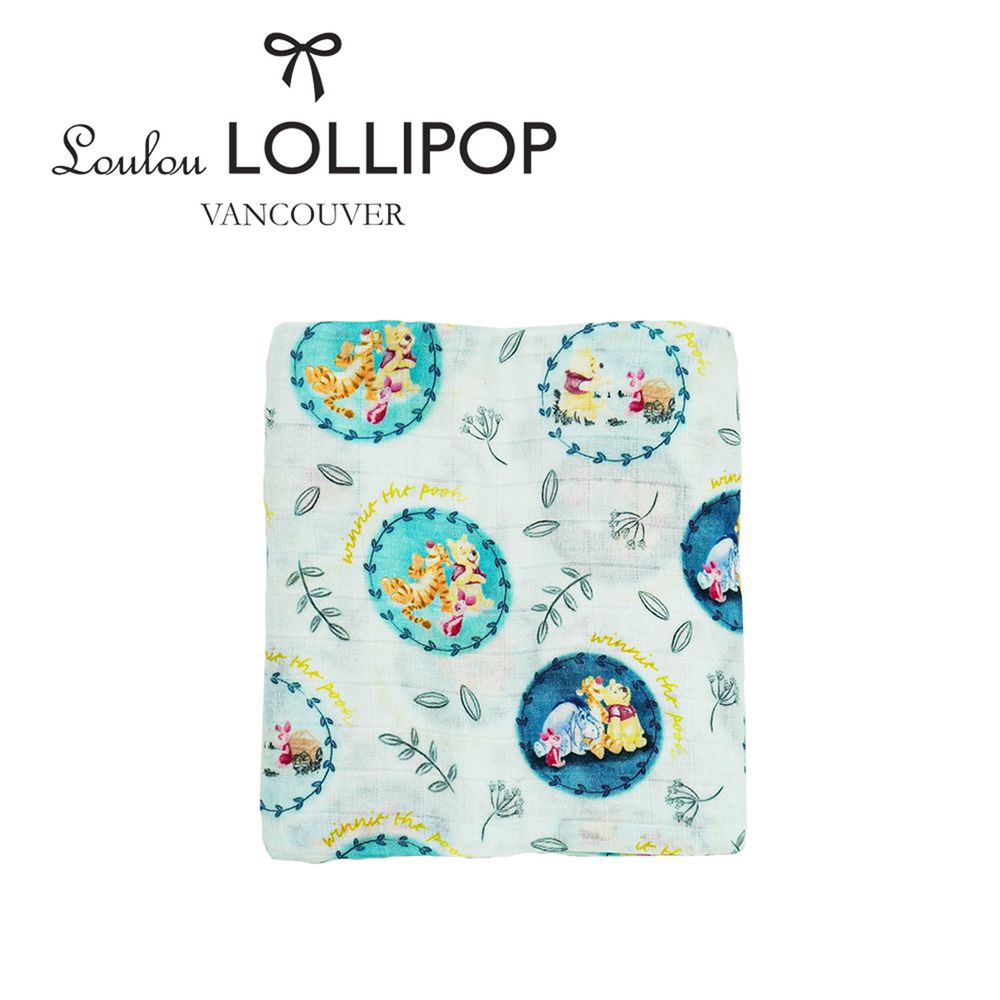 Loulou Lollipop - 迪士尼限量款 加拿大竹纖維透氣包巾120x120cm-小熊維尼 (120x120cm)