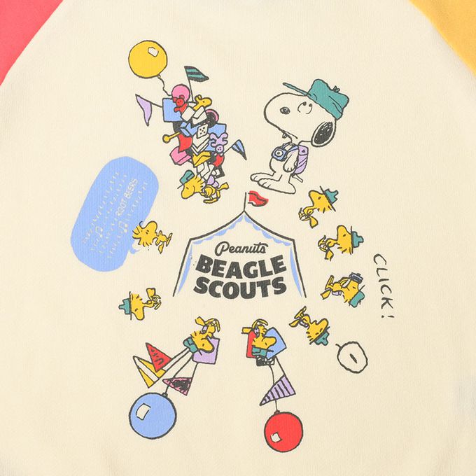 akachan honpo - 連肩袖休閒上衣-史努比-白色