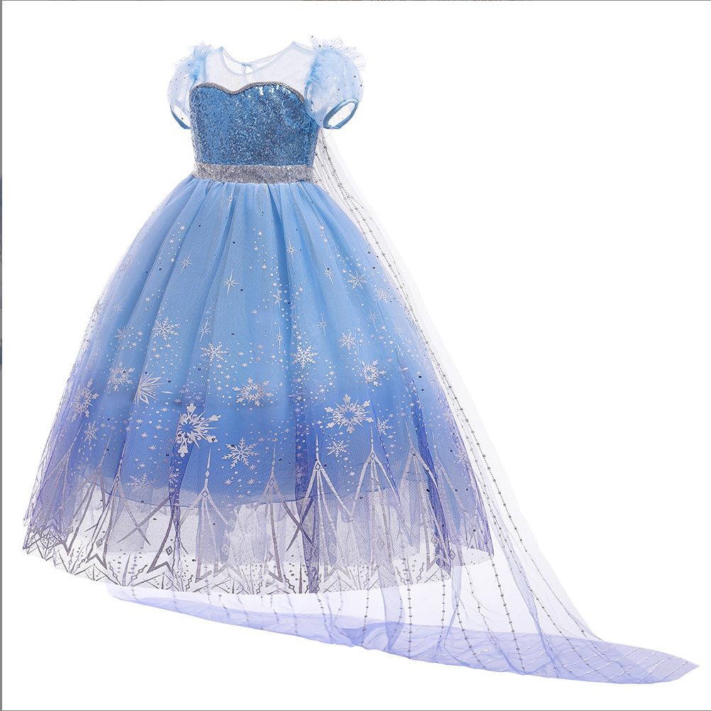 love, charlotte - 漸變色冰雪公主洋裝+長披風-洋裝, 可拆式披風