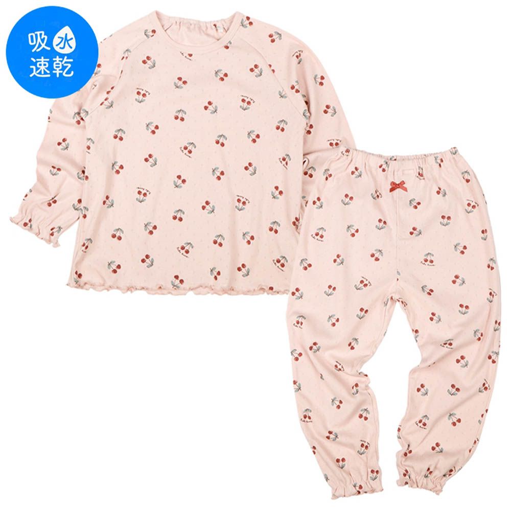 幫助睡眠長袖家居服-櫻桃-粉紅色