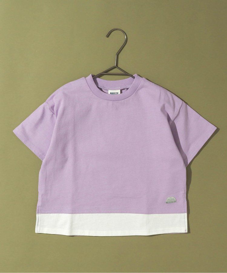 日本 BREEZE - 寬鬆版型背後設計短袖上衣-淺卡其