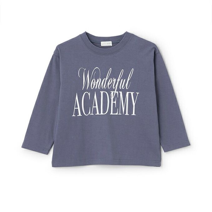 日本 b-ROOM - 天天穿速乾耐水洗印花長袖上衣-淺灰藍