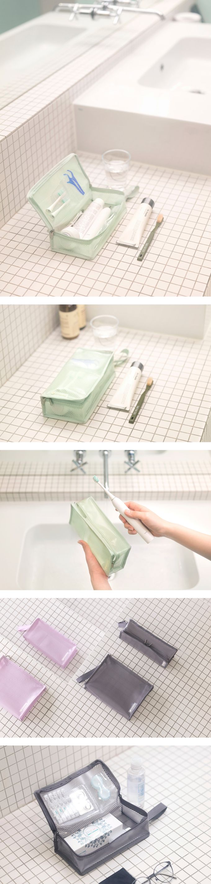 韓國 byfulldesign - (防水)韓製大開口手拿方形小包-湖水綠 (225x110x75mm)