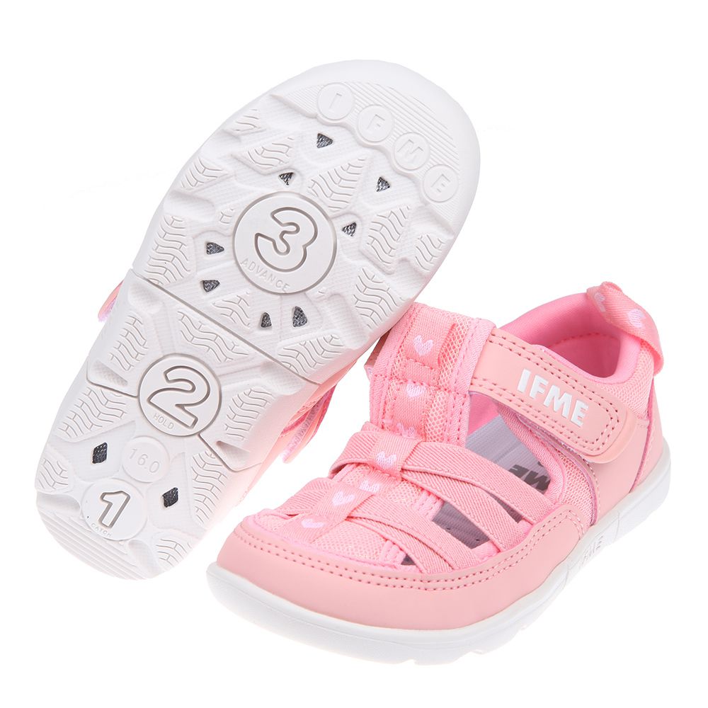 日本IFME - 元氣粉紅兒童機能水涼鞋-粉紅色