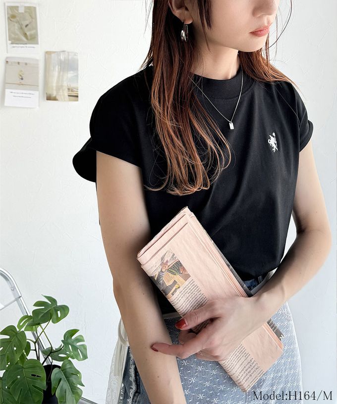 日本 Classical Elf - 刺繡logo魅力法式袖上衣-小立領-淺灰