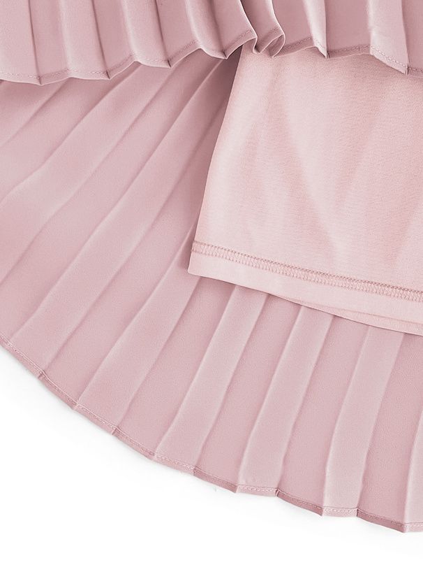 日本 GRL - 甜美時光收腰百摺短袖洋裝-黑