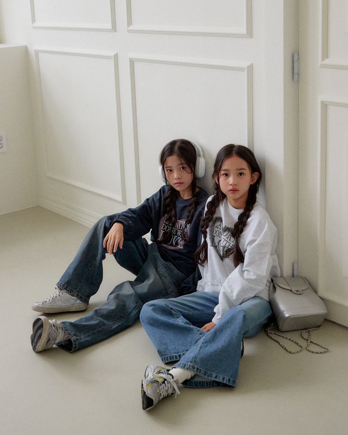 韓國 sm2 - 鬆緊腰雙口袋寬鬆丹寧長褲