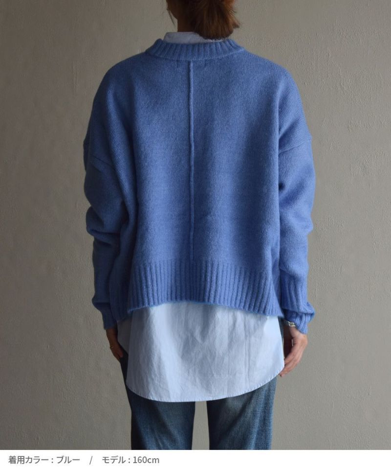 日本 zootie - 柔軟圓領短版針織毛衣-咖啡牛奶