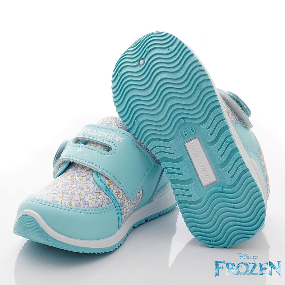 冰雪奇緣 - 卡通電燈款童鞋(中小童段)-運動鞋-湖水藍