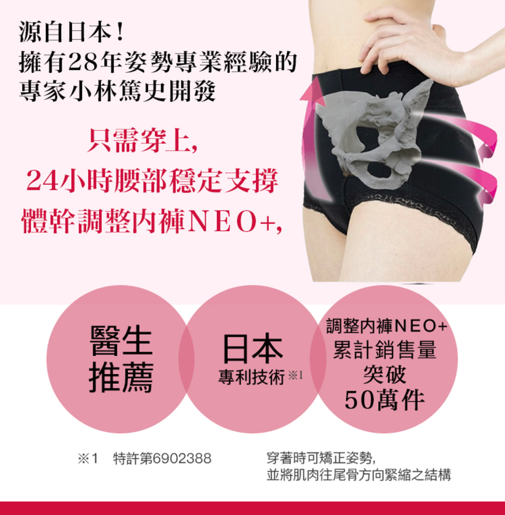 〜日本體幹調整褲〜骨盆矯正整體內褲NEO+ 女內褲 高腰塑身褲(適合產後骨盆矯正 塑身用)-黑色