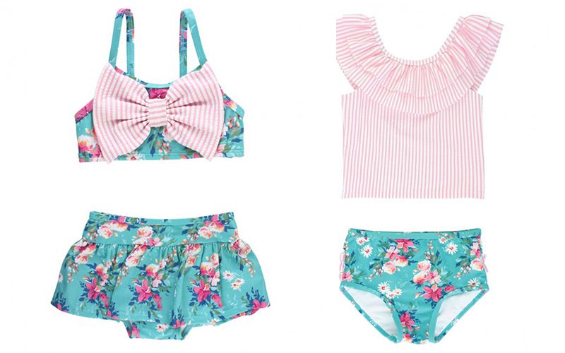 美國 RuffleButts - 小女童UPF 50+防曬無袖比基尼泳裝-夏日風情