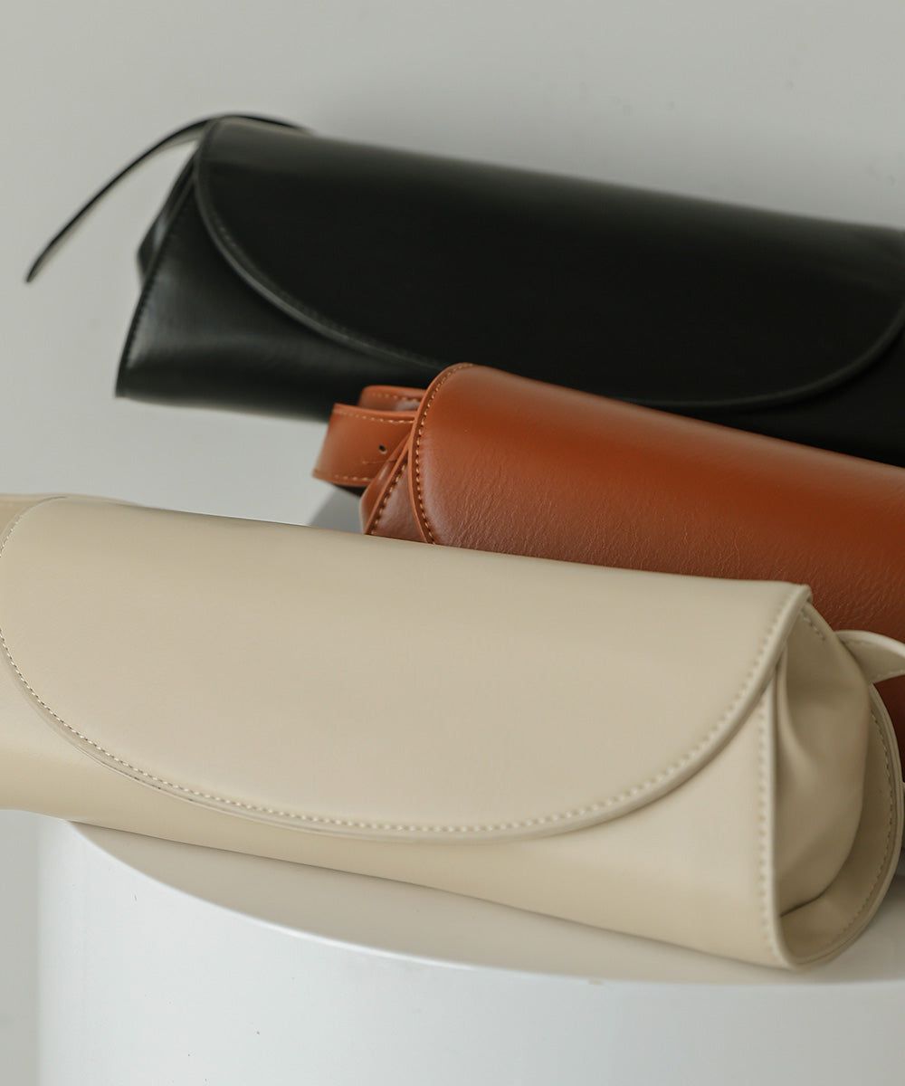 日本 Bab - 簡約皮革法棍小包-黑