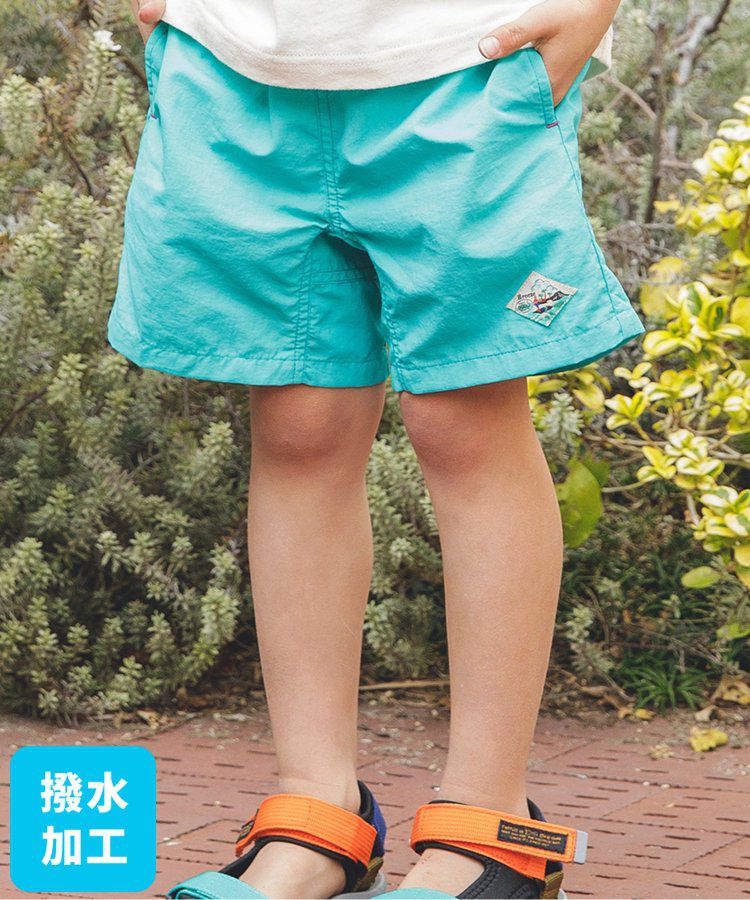 日本 BREEZE - 水陸二用百搭logo裝飾短褲-寶石綠
