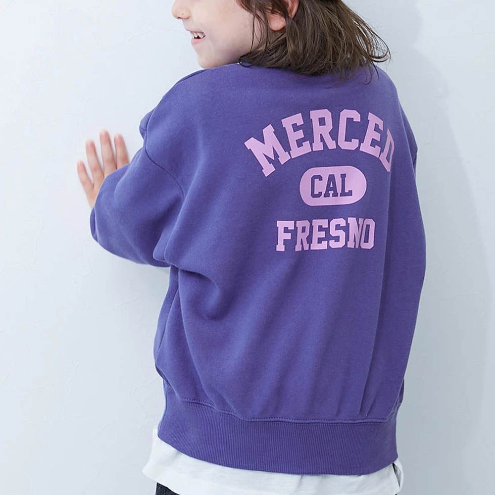 熱銷定番 印花縮口長袖上衣-MERCED-紫