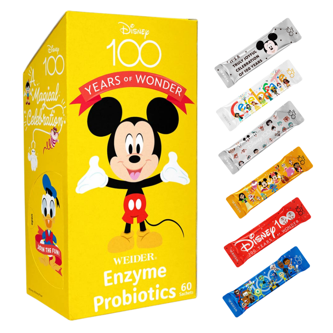 WEIDER 美國威德 - 益口酵益生菌(迪士尼100th米奇版)-60包/盒*1+敏飛兒益生菌-30包/盒*1+益口酵益生菌-5包/盒*1