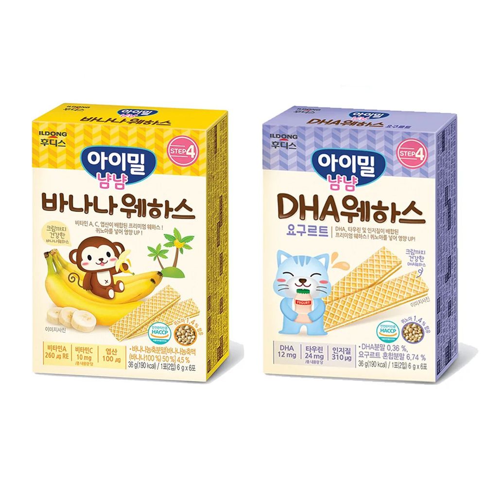 韓國Ildong Foodis日東 - 藜麥威化餅二入組-DHA優格**1+香蕉*1
