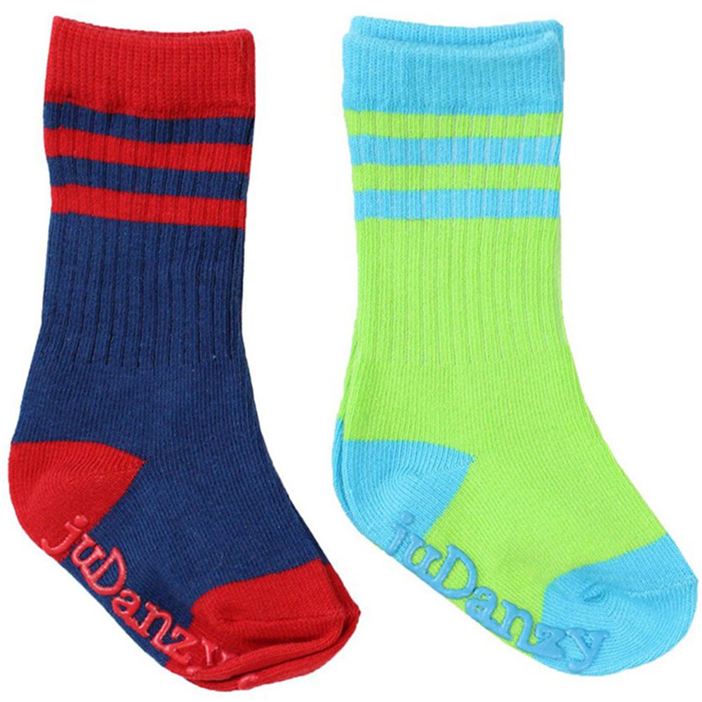 美國 juDanzy - 長襪兩入組-螢光綠/深藍
