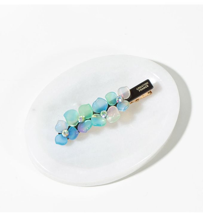 韓國 Soo&Soo - 正韓製CREATION FRANCE立體花朵髮夾-絢彩紅寶石