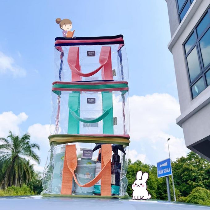 香港百寶袋王 Bagtory HK - HELLO Boxy 今天午餐自己袋-2入1組-抹茶拿鐵x橘橙-27*13*19cm