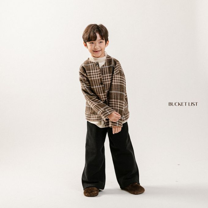 韓國 BUCKET LIST - (內磨毛)編織無領開襟外套-綠