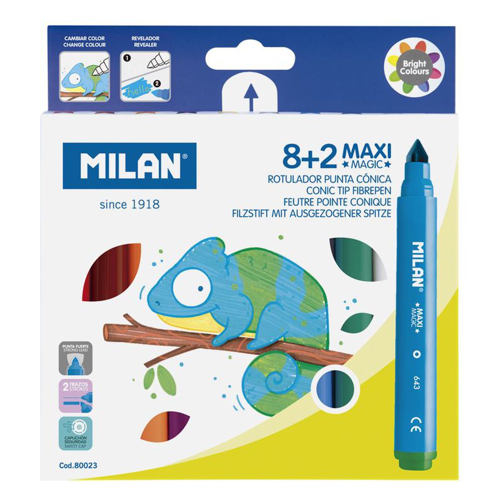 MILAN - 魔法變色彩色筆_粗筆桿8+2色7.5mm