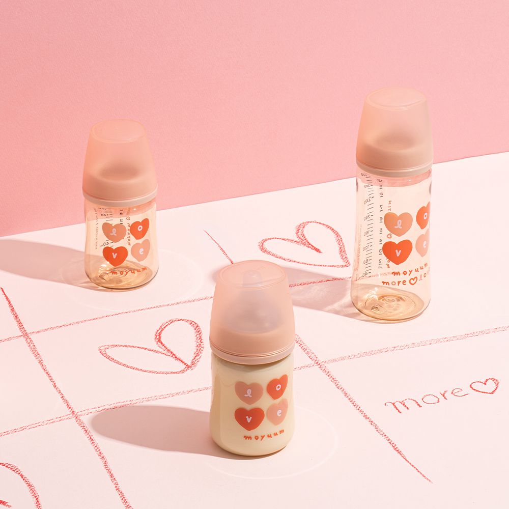 第三代PPSU寬口奶瓶-設計款-蜜桃心心(3m+)-270ml