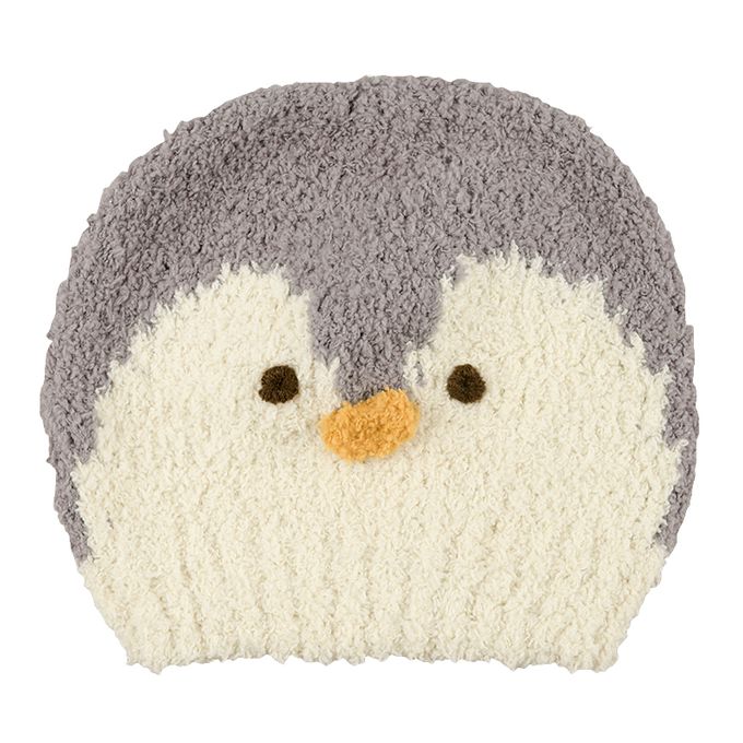 akachan honpo - 毛茸茸針織帽-企鵝-灰色